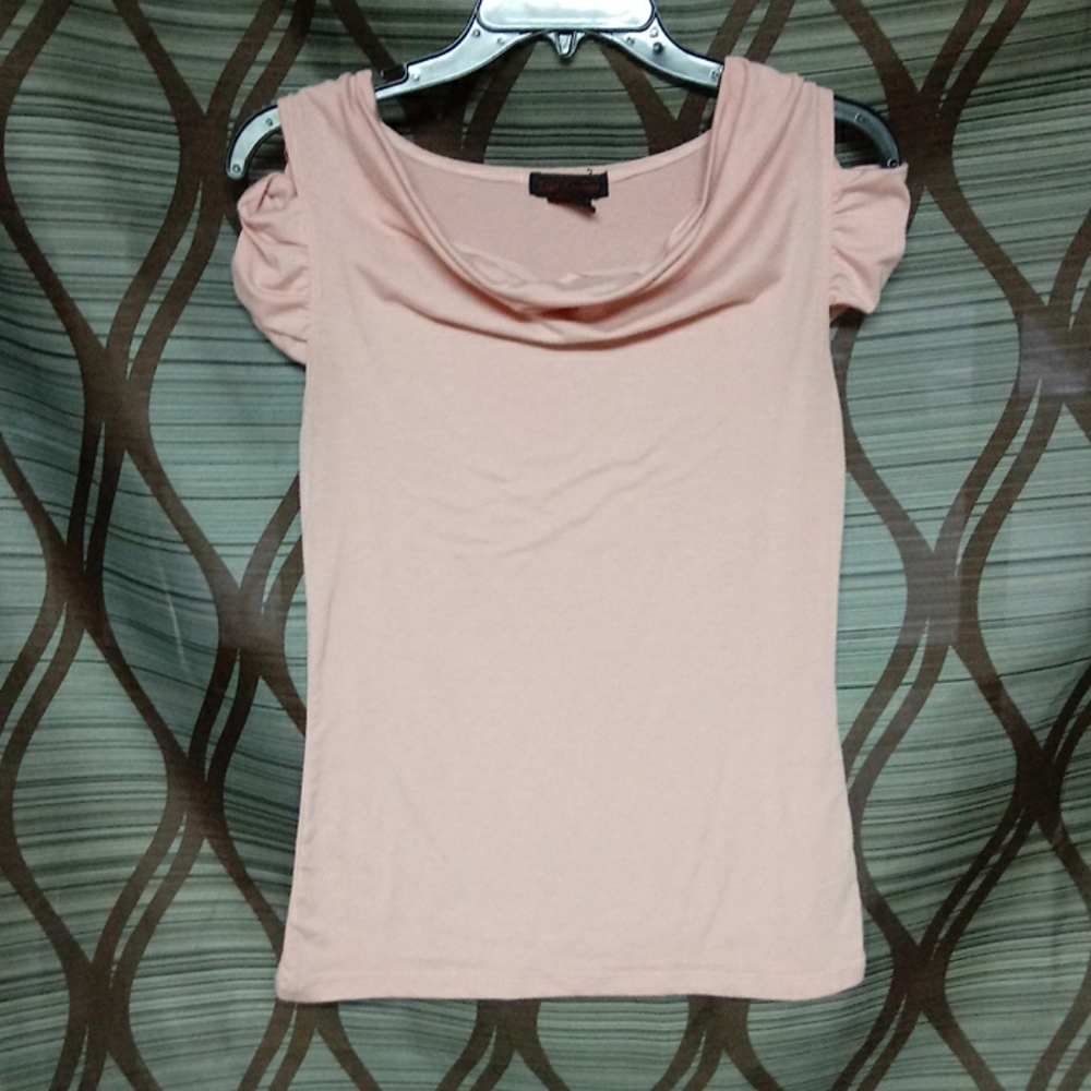 Pink Cold Shoulder Top